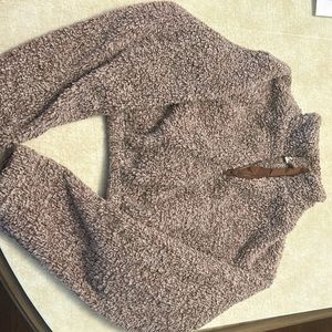 SHEIN teen cropped fuzzy pullover